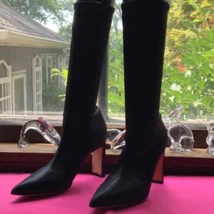 Sigerson Morrison Black &quot;Raso Elastico&quot; Mid Calf Boots US9