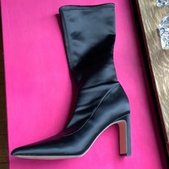 Sigerson Morrison Black &quot;Raso Elastico&quot; Mid Calf Boots US9