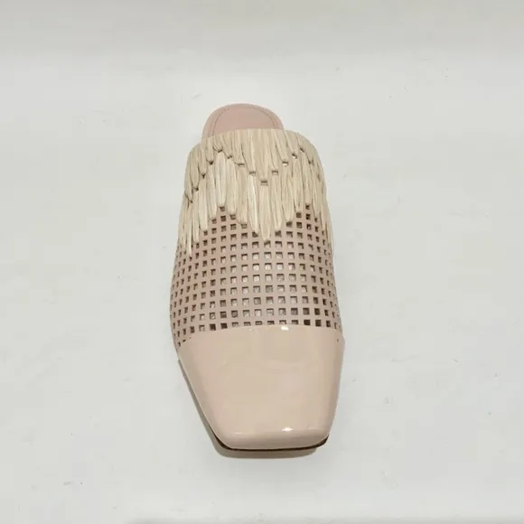 SIGERSON MORRISON Galli nude beige patent leather mules flat heel sandals 7.5