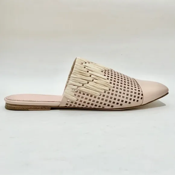 SIGERSON MORRISON Galli nude beige patent leather mules flat heel sandals 7.5