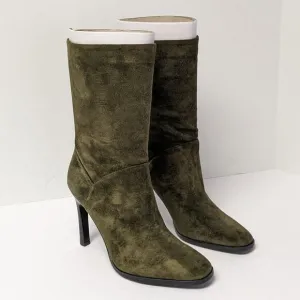 Sigerson Morrison Kiona Fashion Boots, Dark Green Suede, Women's 38 EU (US 7.5)