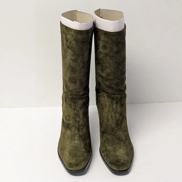 Sigerson Morrison Kiona Fashion Boots, Dark Green Suede, Women's 38 EU (US 7.5)