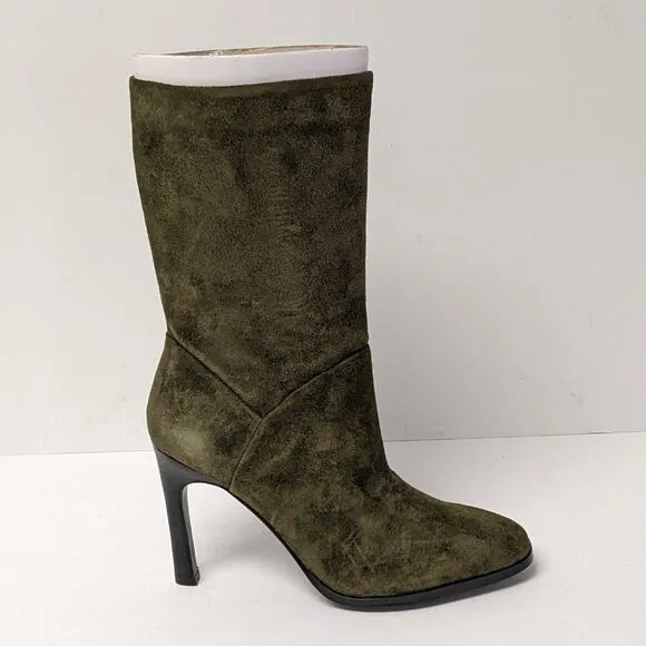 Sigerson Morrison Kiona Fashion Boots, Dark Green Suede, Women's 38 EU (US 7.5)