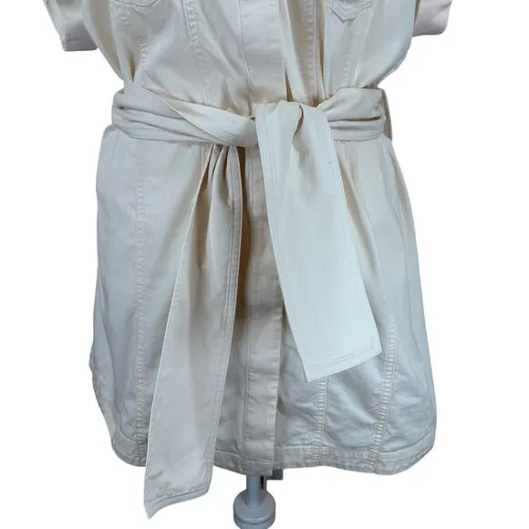 Significant Other Lenny Ivory Mini Shirt Dress Women's 8 Casual Coastal Neutral
