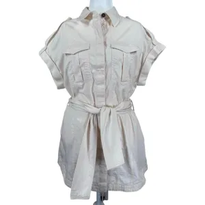 Significant Other Lenny Ivory Mini Shirt Dress Women's 8 Casual Coastal Neutral