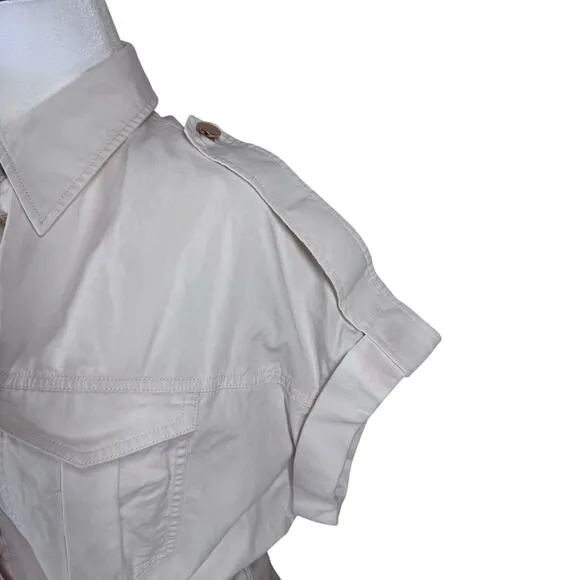 Significant Other Lenny Ivory Mini Shirt Dress Women's 8 Casual Coastal Neutral