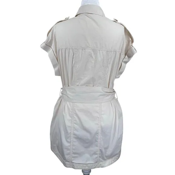 Significant Other Lenny Ivory Mini Shirt Dress Women's 8 Casual Coastal Neutral