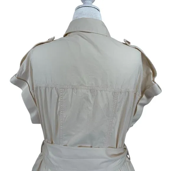 Significant Other Lenny Ivory Mini Shirt Dress Women's 8 Casual Coastal Neutral