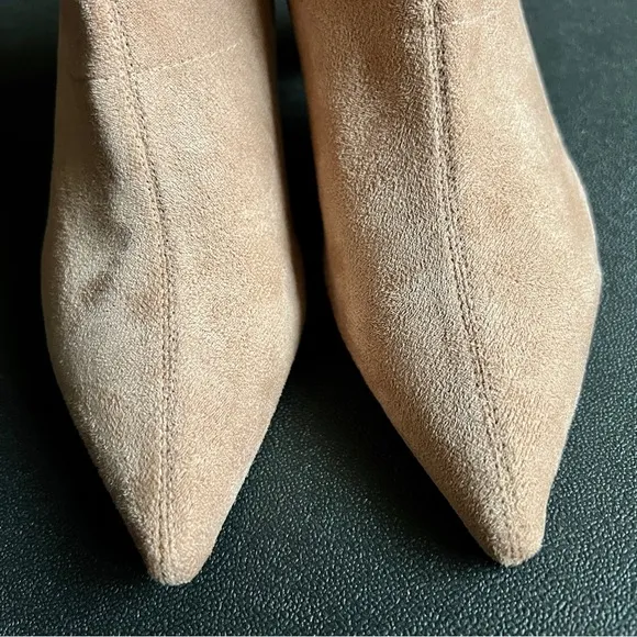 Silent D Komass Boots Leather Suede Zip Up Knee High Chunky Heel Pointy Toes 38