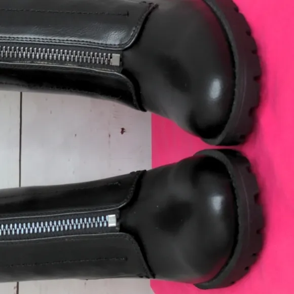 Simply Vera Vera Wang Chunky Y2K Black Grouse Women's High Heel Ankle Boots 9.5
