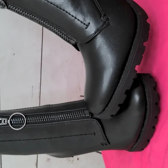 Simply Vera Vera Wang Chunky Y2K Black Grouse Women's High Heel Ankle Boots 9.5