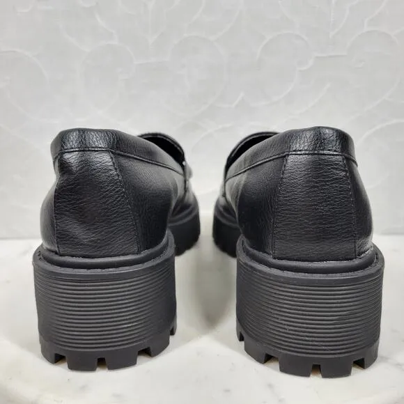 Sincerely Jules Chunky Lug Penny Loafers Womens 15 Black Platform Rocker Slip On