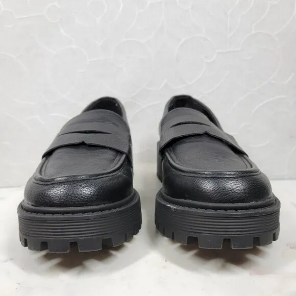 Sincerely Jules Chunky Lug Penny Loafers Womens 15 Black Platform Rocker Slip On