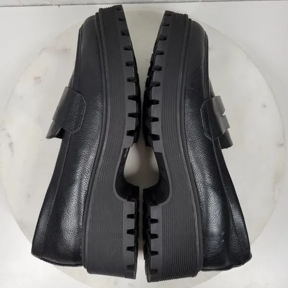 Sincerely Jules Chunky Lug Penny Loafers Womens 15 Black Platform Rocker Slip On