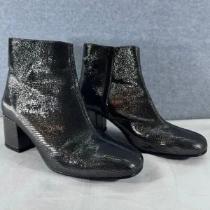 Sixty Seven Women's 39 (US 8.5) Chunky Block Heel Shimmer Ankle Boots Sparkle