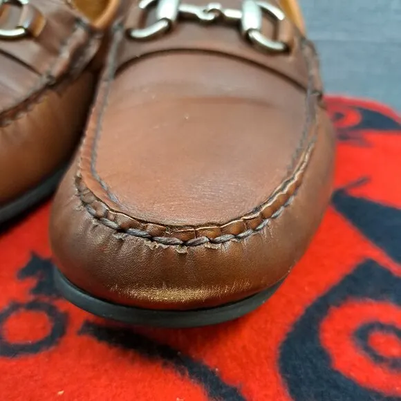Size 12D Allen Edmonds &quot;SEBASTIAN&quot; Leather BIT Driving Loafers Brown