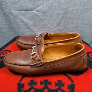 Size 12D Allen Edmonds &quot;SEBASTIAN&quot; Leather BIT Driving Loafers Brown