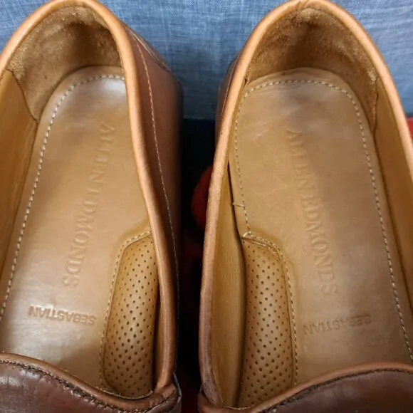Size 12D Allen Edmonds &quot;SEBASTIAN&quot; Leather BIT Driving Loafers Brown