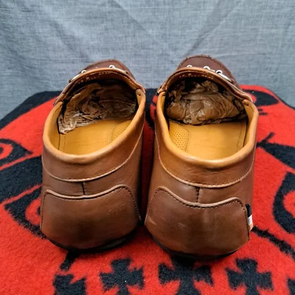 Size 12D Allen Edmonds &quot;SEBASTIAN&quot; Leather BIT Driving Loafers Brown