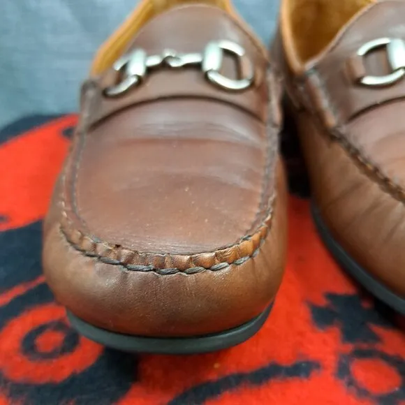 Size 12D Allen Edmonds &quot;SEBASTIAN&quot; Leather BIT Driving Loafers Brown