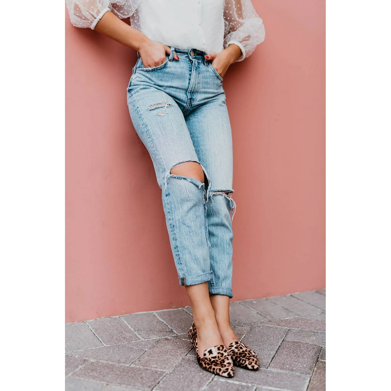 [Sizes L/XL Remaining] Rollasole Into the Wild Leopard Print Pointed Travel Flats - Foldable Comfort Shoes