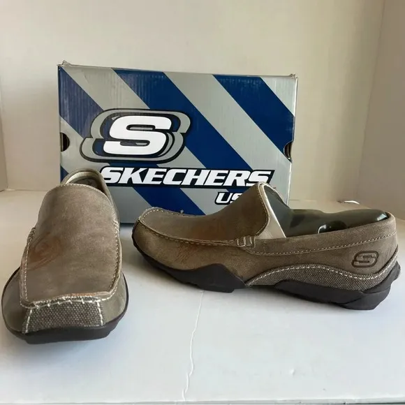 Skechers Men's Footloose Phoenix DistressedBrown Driving Loafers 60660 Size 7.5