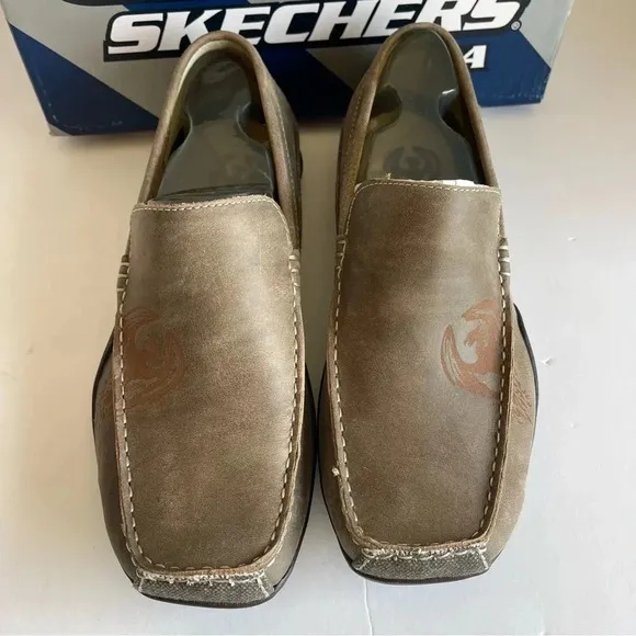 Skechers Men's Footloose Phoenix DistressedBrown Driving Loafers 60660 Size 7.5