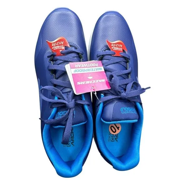 Skechers Women's Wide Fit Go Golf Max 2 Sneakers, Style 123030, Blue/Multi, 10‎
