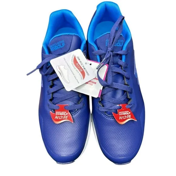 Skechers Women's Wide Fit Go Golf Max 2 Sneakers, Style 123030, Blue/Multi, 10‎