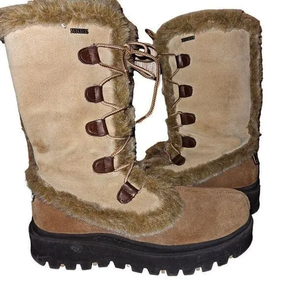 Sketchers‎ platform fur boots