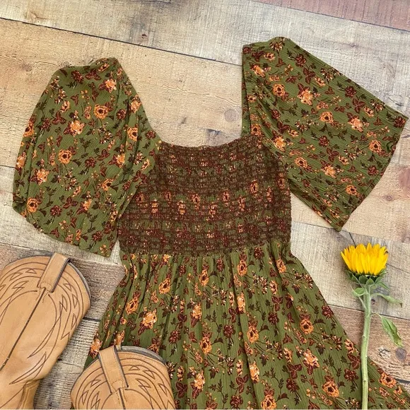 Smocked Mini Dress, Open Back that Ties in back