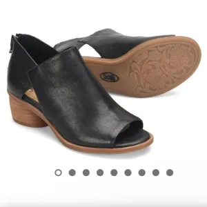 SOFFT | Black Carleigh Peep-Toe Leather Heeled Sandals