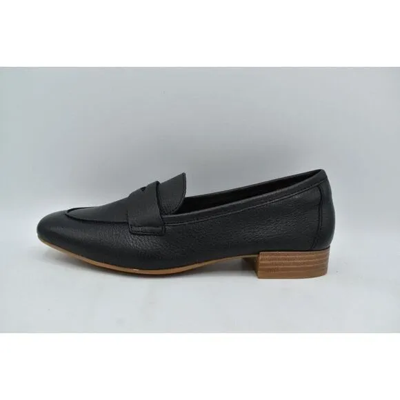 Sofft Womens Size 10 Elinor Moc Toe Black Leather Slip On Penny Loafers Shoes