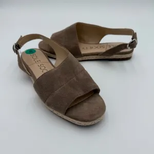 Sole Society Dolven Dune Suede Leather Back Strap Summer Sandals Brown 8 NWOT