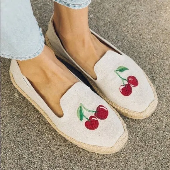 SOLUDOS Cherry On Top Platform Smoking Slippers Espadrilles 11