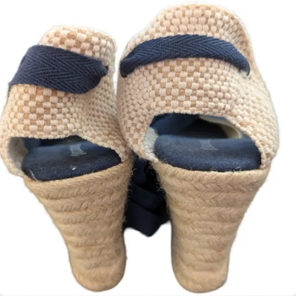 Soludos Classic Wedge Espadrilles in Navy - Size 7 - LIKE NEW
