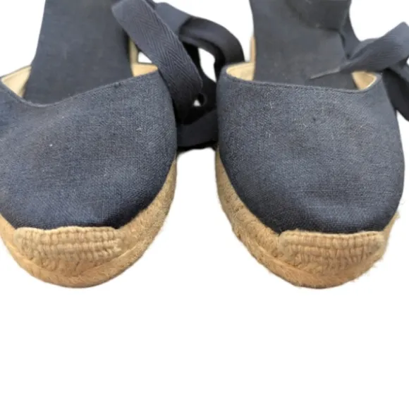 Soludos Classic Wedge Espadrilles in Navy - Size 7 - LIKE NEW