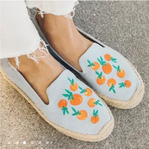 Soludos Clementine Platform Espadrille Chambray Flats Size 7.5 New in Box