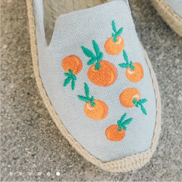Soludos Clementine Platform Espadrille Chambray Flats Size 7.5 New in Box