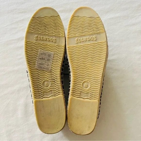 Soludos Lace Up Espadrilles In Black Natural - Flats
