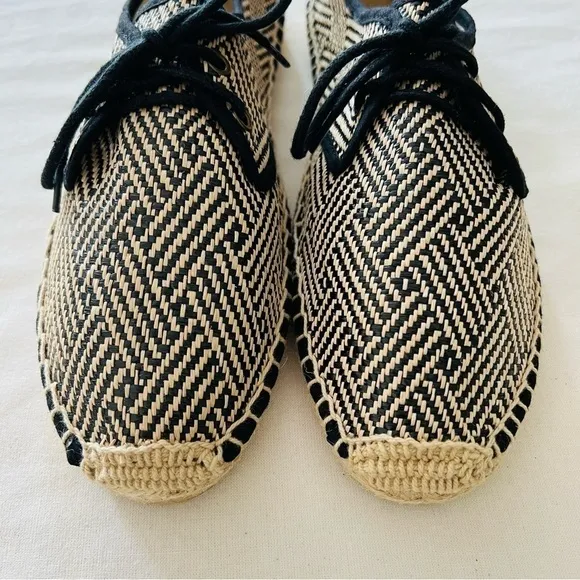 Soludos Lace Up Espadrilles In Black Natural - Flats
