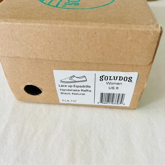 Soludos Lace Up Espadrilles In Black Natural - Flats