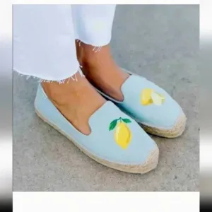 Soludos Lemon Platform Smoking Slipper Espadrilles(9.5)