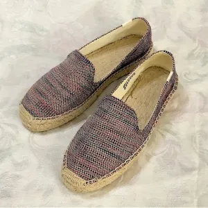 Soludos Platform Espadrilles Union Jack Red Blue Flats size 10