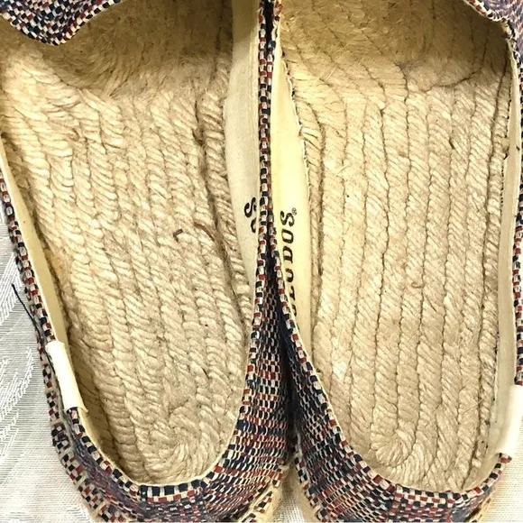 Soludos Platform Espadrilles Union Jack Red Blue Flats size 10