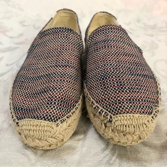 Soludos Platform Espadrilles Union Jack Red Blue Flats size 10