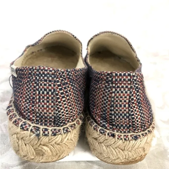 Soludos Platform Espadrilles Union Jack Red Blue Flats size 10