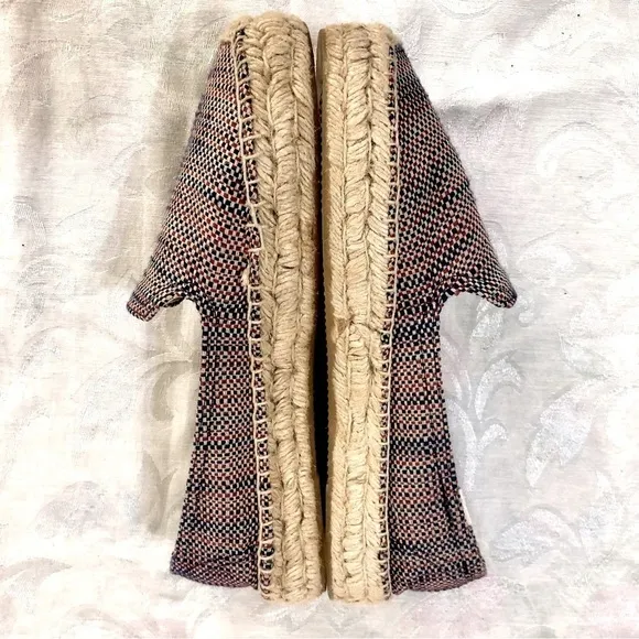 Soludos Platform Espadrilles Union Jack Red Blue Flats size 10