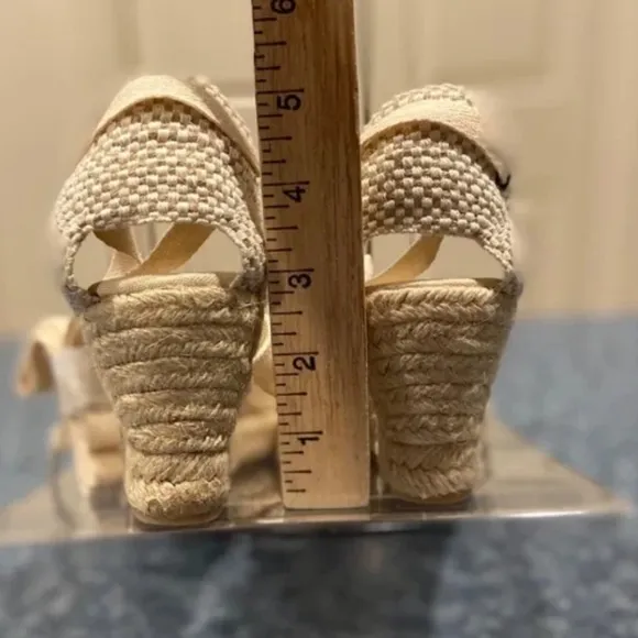 Soludos Women's Lyon Wedge Espadrilles Ivory Closed-Toed Lace up Heel Travel NEW