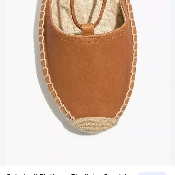 Soludos Wrap Lace - Up Platform Espadrilles Tan Camel Ankle Tie